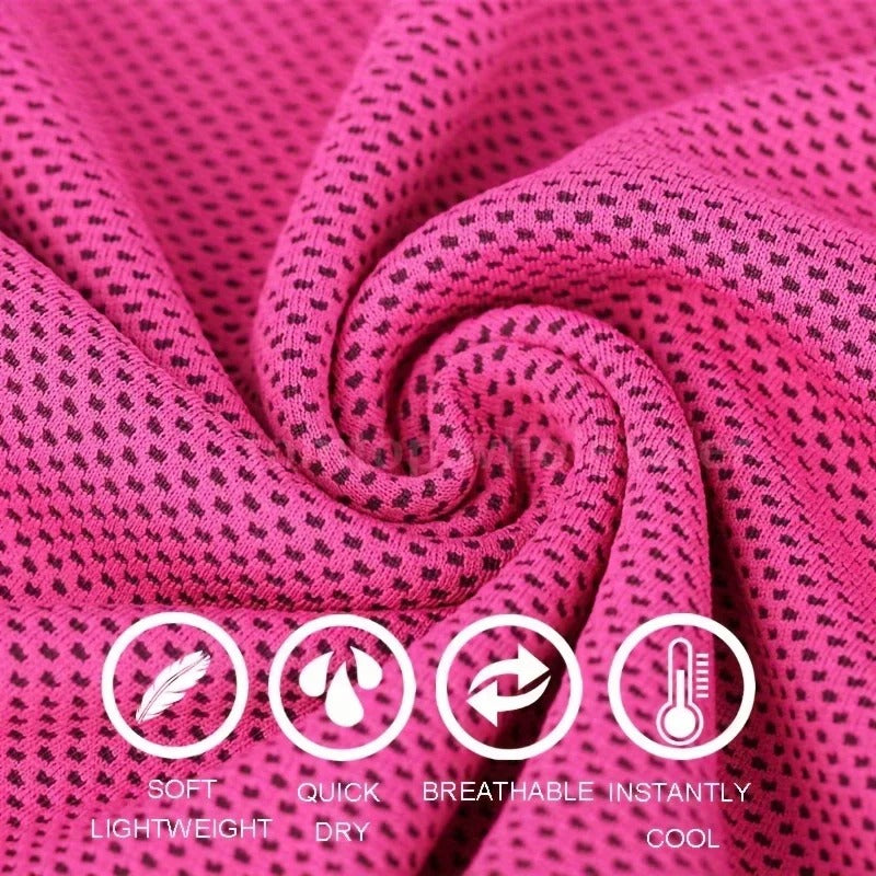 Close-up of CoolClip mesh cooling towel fabric