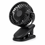 ClipCool rechargeable clip fan standing as a mini desk fan